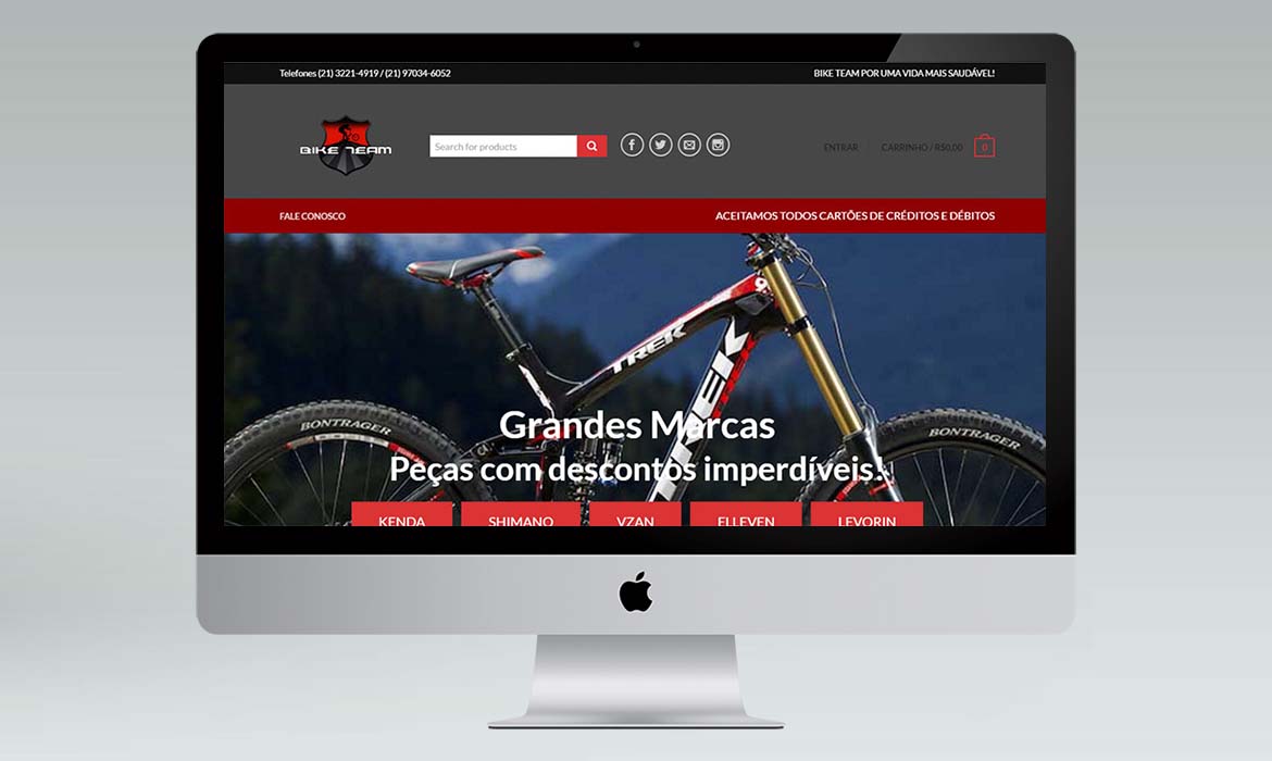 portfólio loja virtual Bike Team Bicicletas